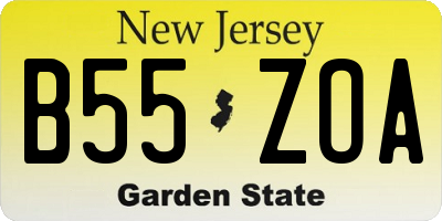 NJ license plate B55ZOA