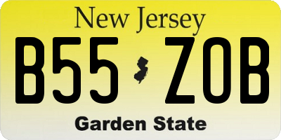 NJ license plate B55ZOB