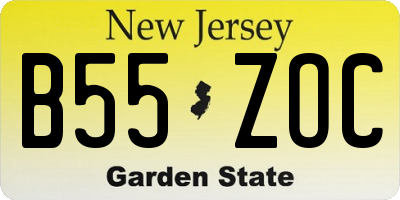 NJ license plate B55ZOC