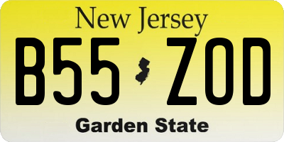 NJ license plate B55ZOD