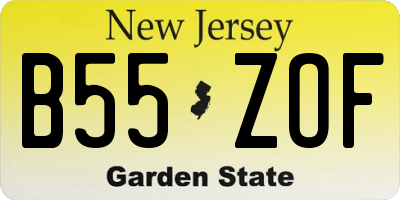 NJ license plate B55ZOF