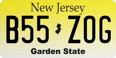 NJ license plate B55ZOG