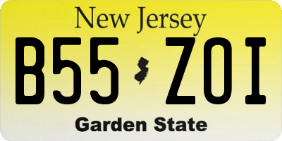 NJ license plate B55ZOI