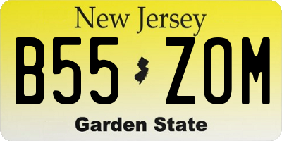 NJ license plate B55ZOM