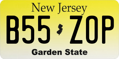 NJ license plate B55ZOP