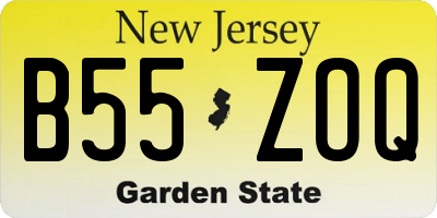 NJ license plate B55ZOQ