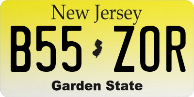 NJ license plate B55ZOR