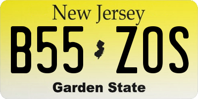 NJ license plate B55ZOS