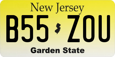 NJ license plate B55ZOU