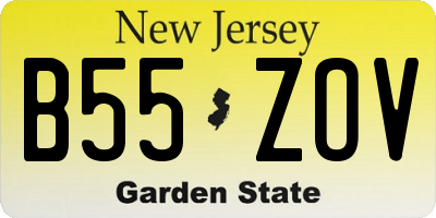 NJ license plate B55ZOV