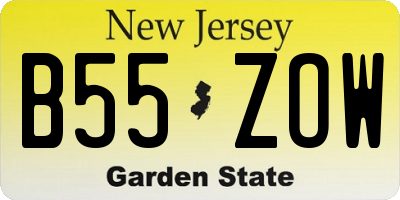 NJ license plate B55ZOW