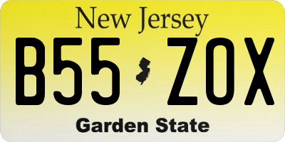 NJ license plate B55ZOX