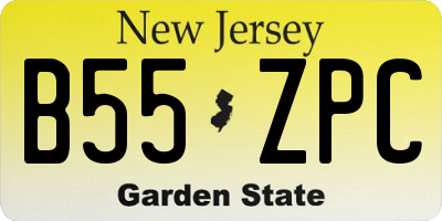 NJ license plate B55ZPC