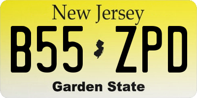 NJ license plate B55ZPD