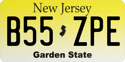 NJ license plate B55ZPE
