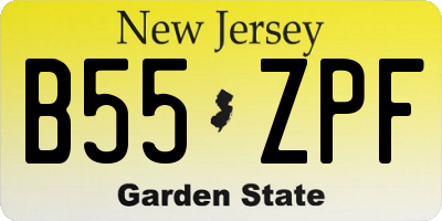 NJ license plate B55ZPF