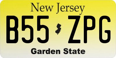 NJ license plate B55ZPG