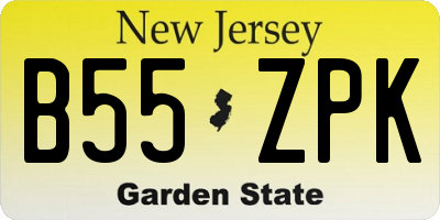 NJ license plate B55ZPK