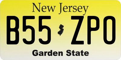 NJ license plate B55ZPO