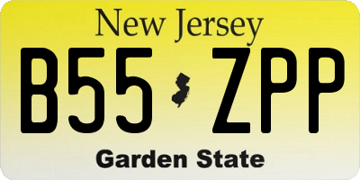 NJ license plate B55ZPP