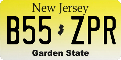 NJ license plate B55ZPR