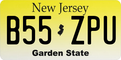 NJ license plate B55ZPU
