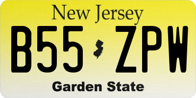 NJ license plate B55ZPW