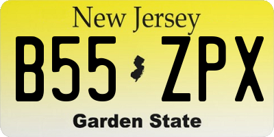 NJ license plate B55ZPX