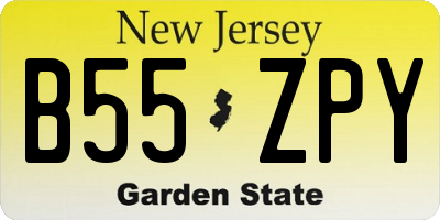 NJ license plate B55ZPY