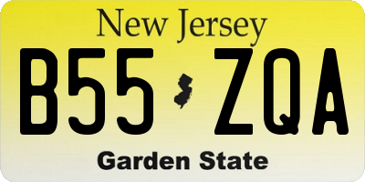 NJ license plate B55ZQA