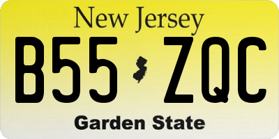 NJ license plate B55ZQC