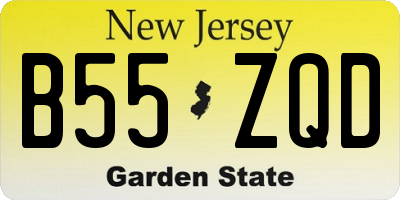 NJ license plate B55ZQD