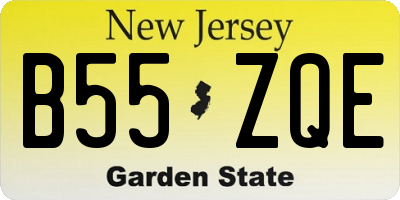 NJ license plate B55ZQE