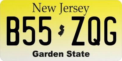 NJ license plate B55ZQG