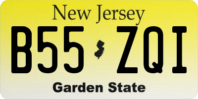 NJ license plate B55ZQI