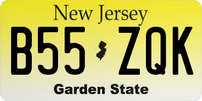 NJ license plate B55ZQK