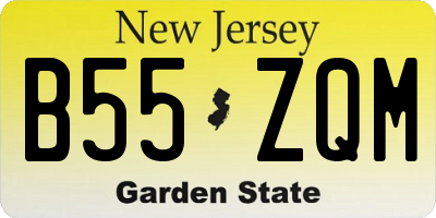 NJ license plate B55ZQM
