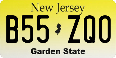 NJ license plate B55ZQO