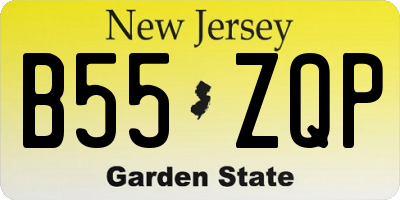 NJ license plate B55ZQP