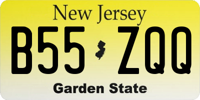NJ license plate B55ZQQ