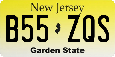 NJ license plate B55ZQS