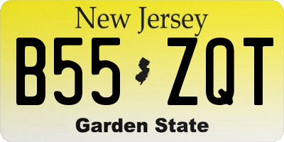 NJ license plate B55ZQT