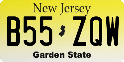 NJ license plate B55ZQW