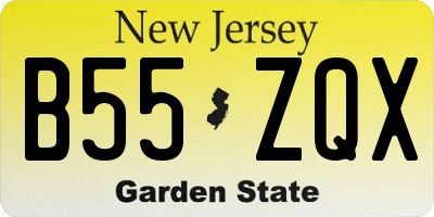 NJ license plate B55ZQX