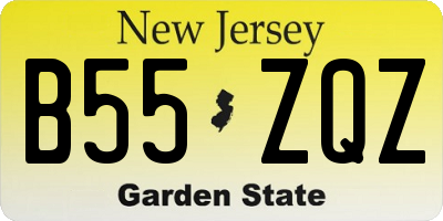 NJ license plate B55ZQZ