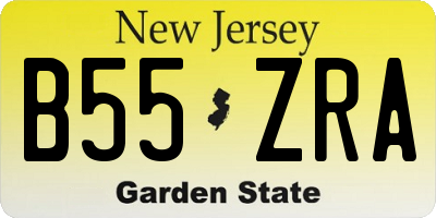 NJ license plate B55ZRA