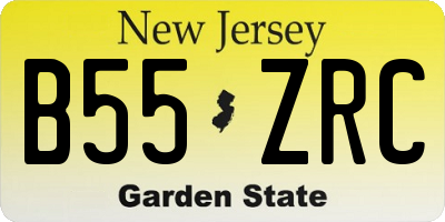 NJ license plate B55ZRC