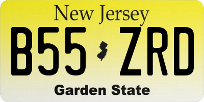 NJ license plate B55ZRD