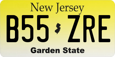 NJ license plate B55ZRE