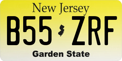 NJ license plate B55ZRF